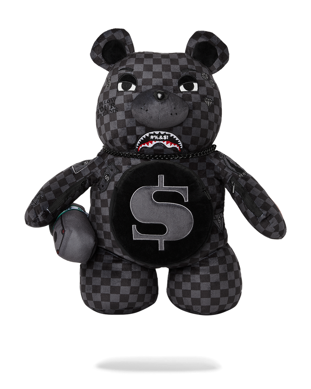 'WHAT THE BEEP' SHARK MONEYBEAR TEDDYBEAR BACKPACK